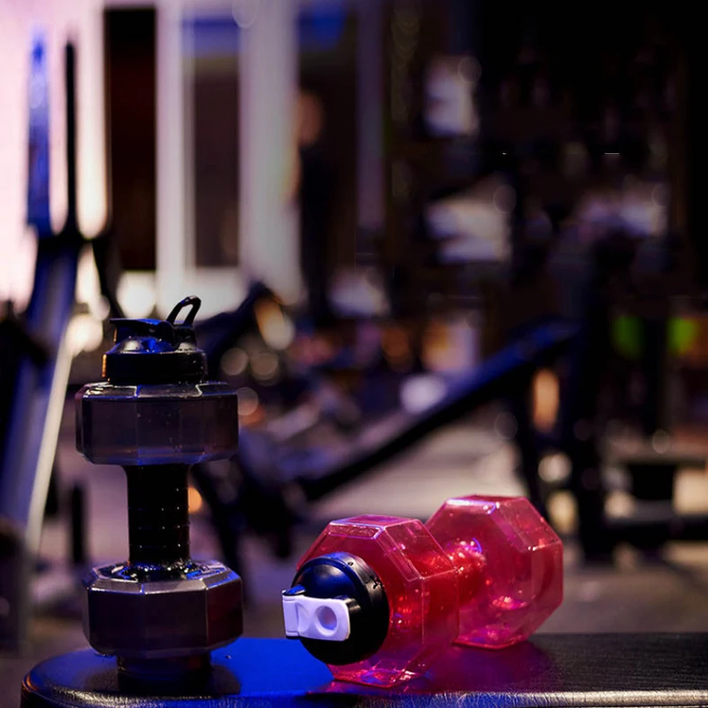 

Plastic Dumbbell Shape Fitness Water Cup Outdoor Portable Kettle Travel Car Multifunction Large Capacity Fitness Case Accessorie