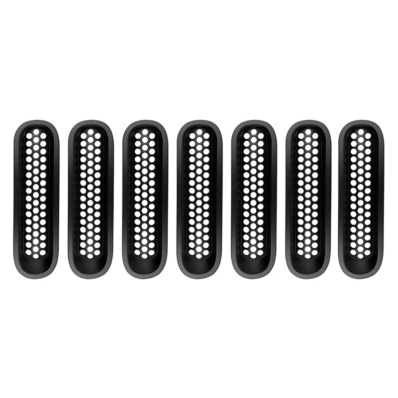 Передняя сетчатая вставка для гриля 7X Зажимная решетка Jeep Wrangler JK JKU Unlimited Rubicon Sahara