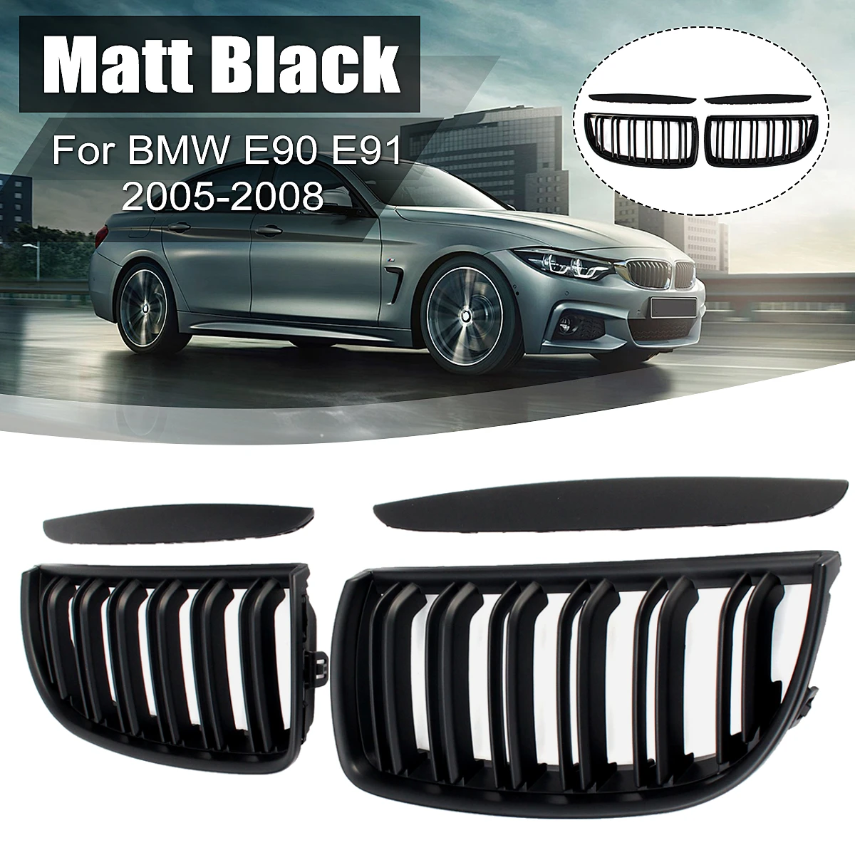 4 шт./компл. двойная решетка радиатора для BMW E39 G30 G38 F10 F11 E36 E90 E91 2005 2008 гоночные