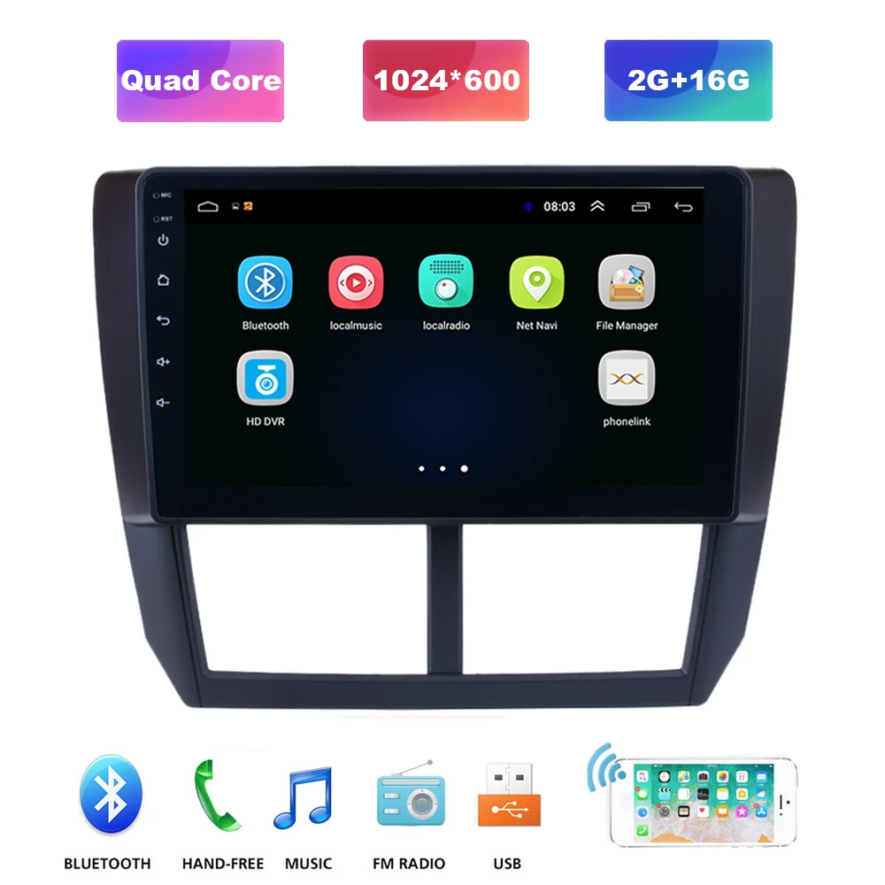 Автомагнитола для Subaru Forester 2008 2012 9 дюймов 2din Android 1 мультимедийный видеоплеер с GPS