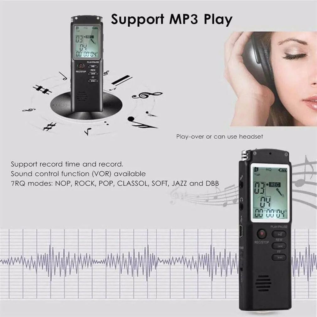 

8GB/16GB/32GB Voice Recorder USB Professional 96 Hours Dictaphone Digital Audio Voice Recorder With WAV,MP3 Player