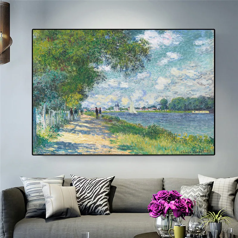 

Impression Claude Monet The Seine Argenteuil Cuadros Oil Painting on Canvas Poster Prints on The Wall Picture Living Room Decor