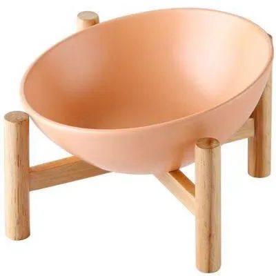 Wooden frame orange Оправа из дуба керамическая миска для домашних животных кошек собачья миска кошачья пищевая раковина защита шейного отдела позвоночника верхняя керамическая миска для кошачьего корма миска для воды - Цвет: Wooden frame orange