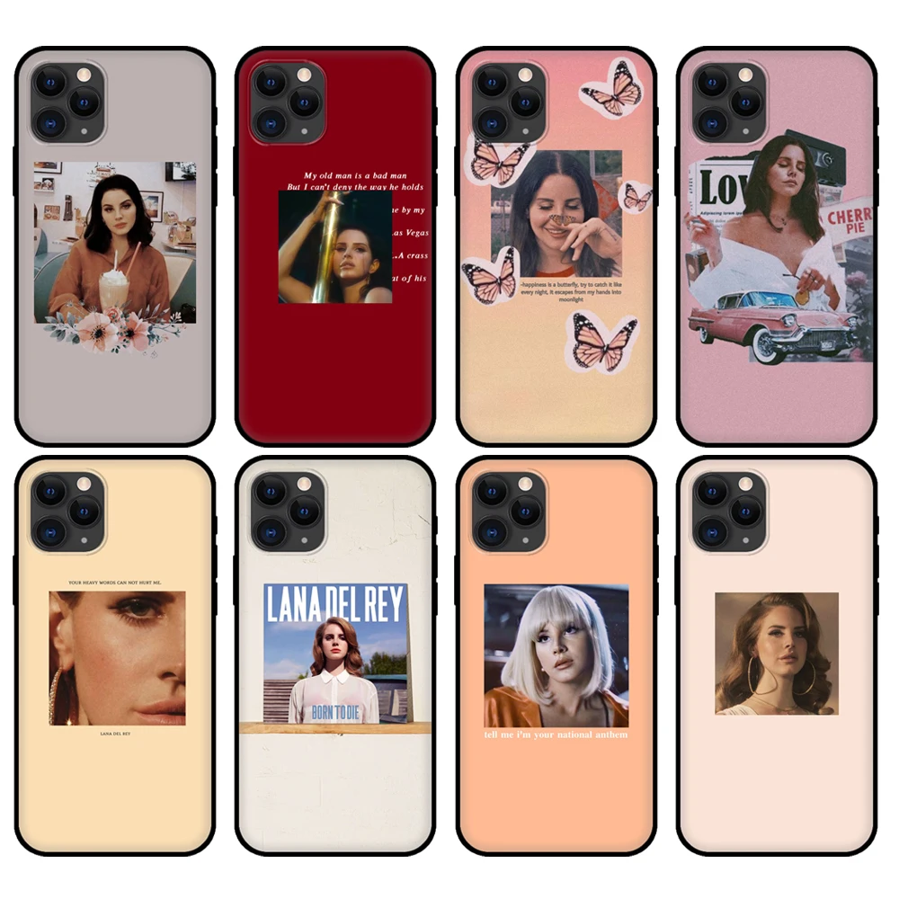 Черный чехол из ТПУ для iphone 5 5s se 2020 6 6s 7 8 plus x 10 XR XS 11 12 mini pro MAX, задняя крышка, милая Лана Дель Рей