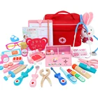 Ролевые игрушки-врачи, игрушки для детей, девочка, мальчик, дети, красный медицинский набор, наборы медицинских коробок для дантиста, тканевые сумки, упаковочные игры