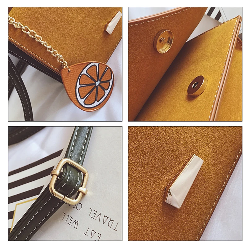 Фрукты Лимон арбуз кисточки Маленькая женская сумка через плечо