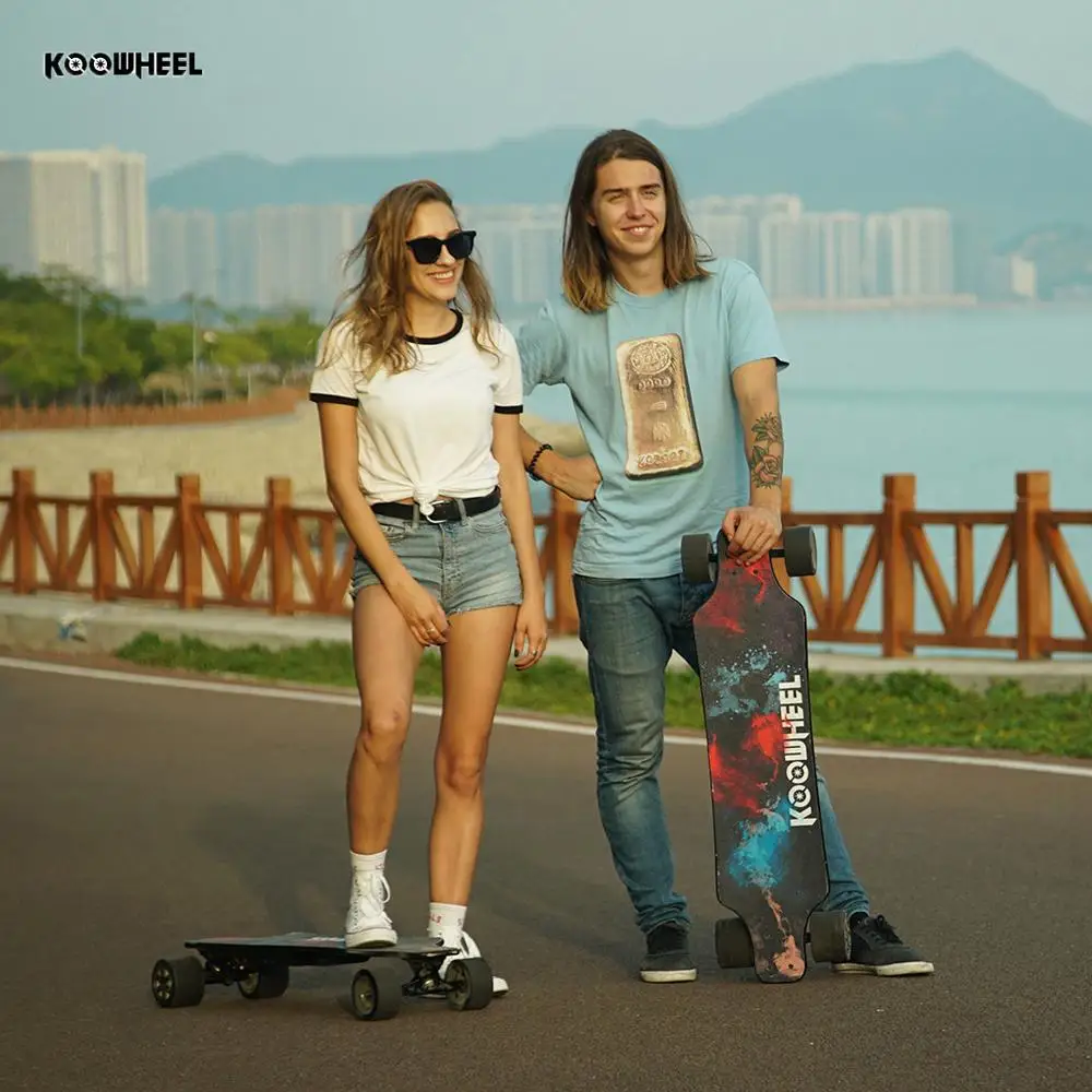 Koowheel 42 км/ч Электрический скейтборд 2nd Gen 4 колеса обновления Longboard двойной мощный