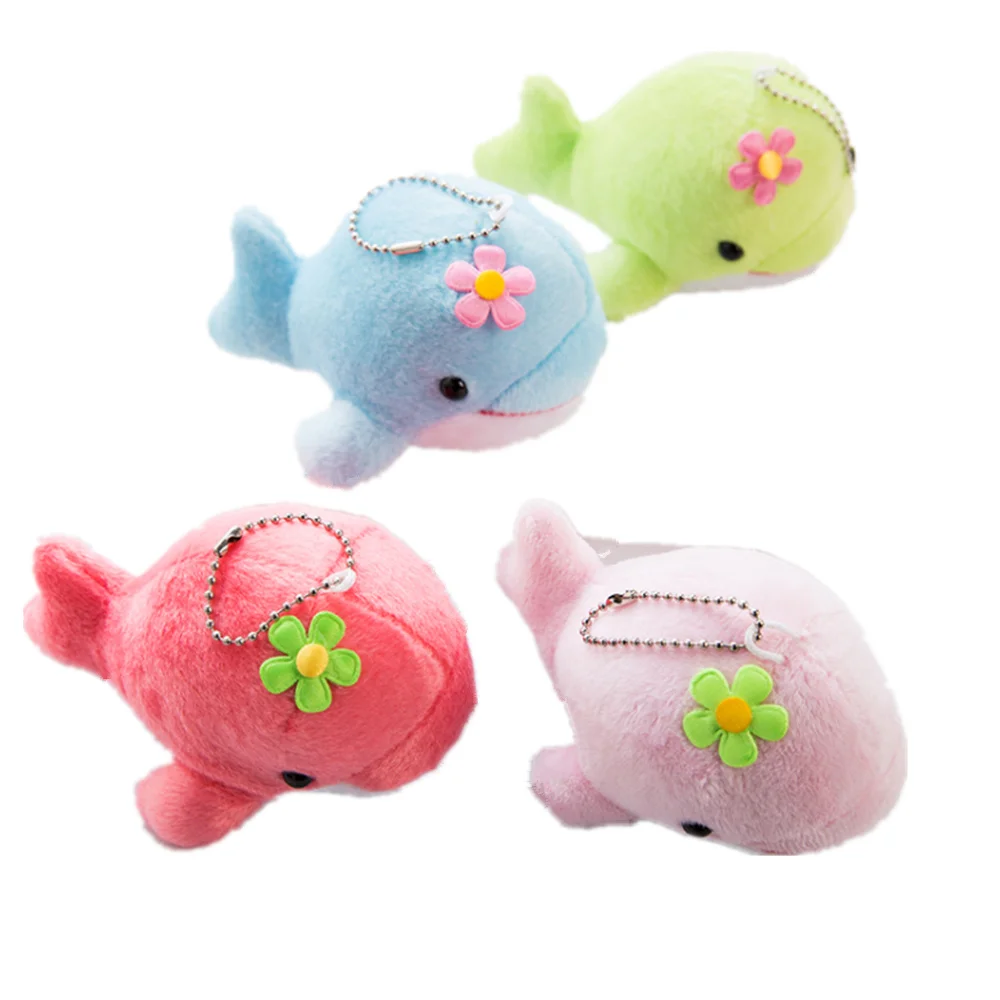 4 цвета плюшевая игрушечная кукла Дельфин 9 см Мягкая подвеска брелок|Мягкие