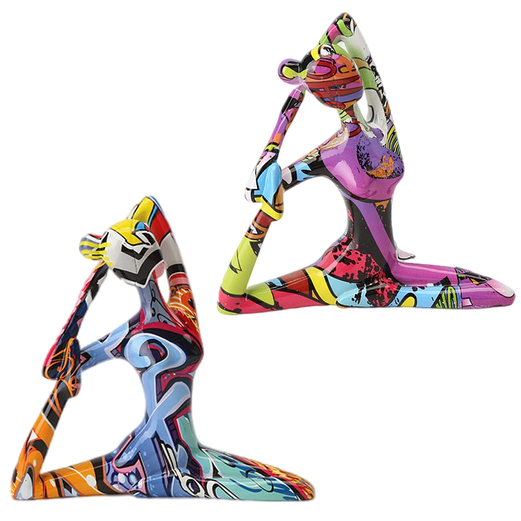 

Yoga Pose Girl Statue Sculpture Figurines Living Room Home Decor Ornament