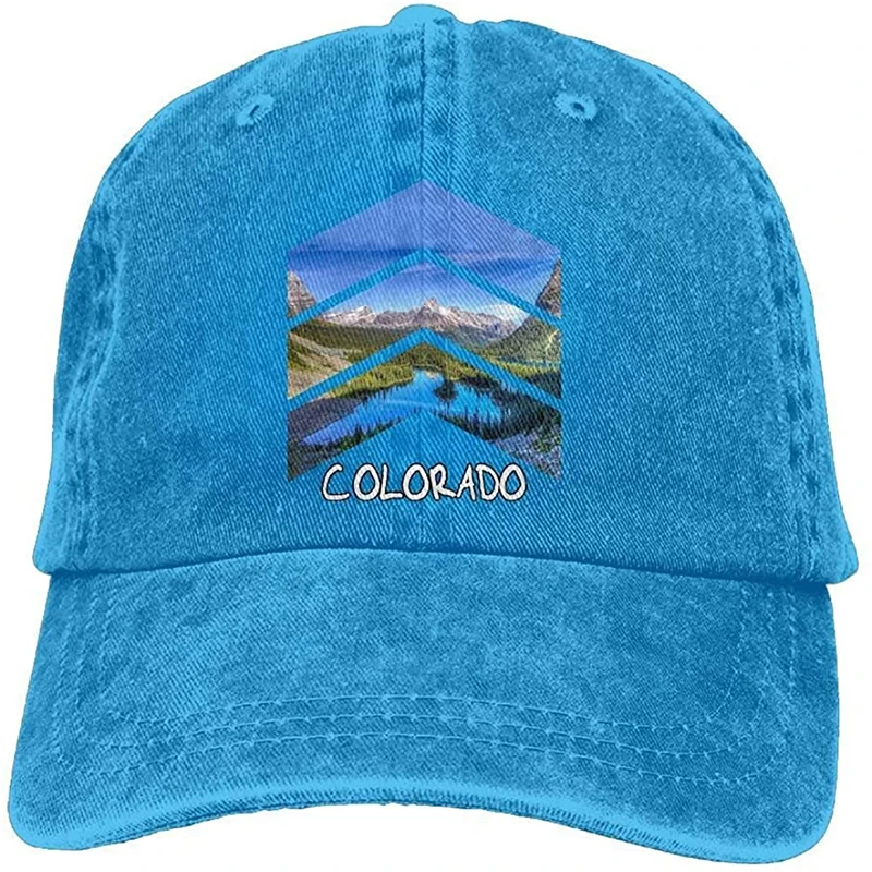 

Rocky Mountains Colorado Triangle Classic Unisex Baseball Cap Adjustable Washed Dyed Cotton Ball Hat