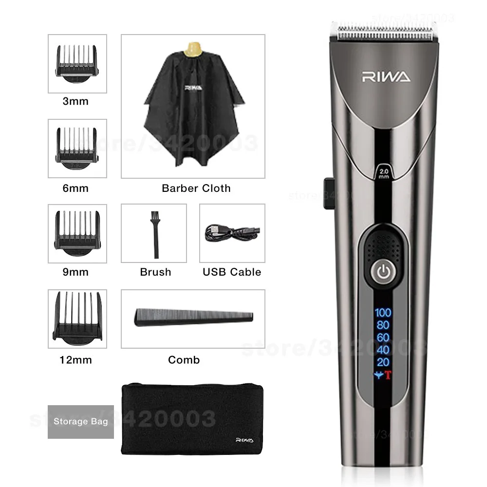 Машинка для стрижки волос RIWA Мужская электрическая водонепроницаемый триммер со