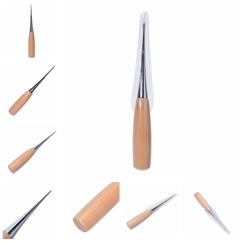 1 шт. Профессиональные Кожаные шило инструменты с деревянной ручкой для