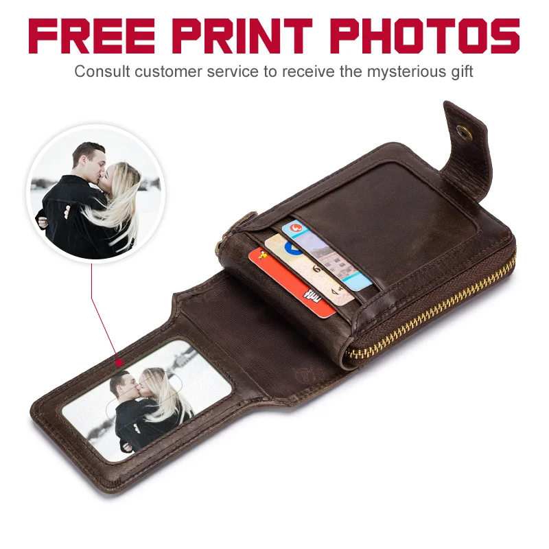 

BULLCAPTAIN Free Custom Photo Men's Wallet Leather Purse Man Rfid Wallet Multifunction Storage Bag Coin Purse Wallet's Card Bags