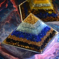 orgonite pyramid 7 chakra zadkiel energy crystal eliminates negative energy lapis tourmaline resin pyramid crafts