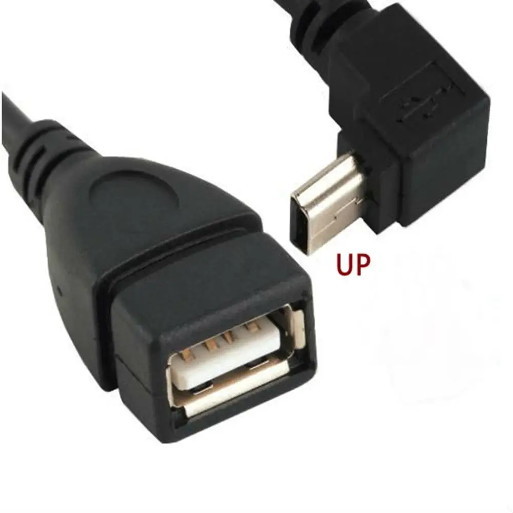Адаптер otg с Mini USB на 2 0 25 см 5-контактный хост-кабель OTG углом 90 градусов для HTC Samsung