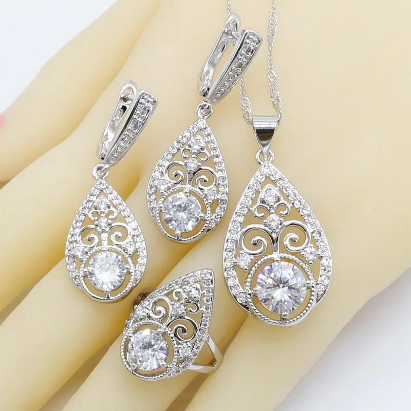 Женский ювелирный комплект из колье и серёг с браслетом|Ювелирные наборы для