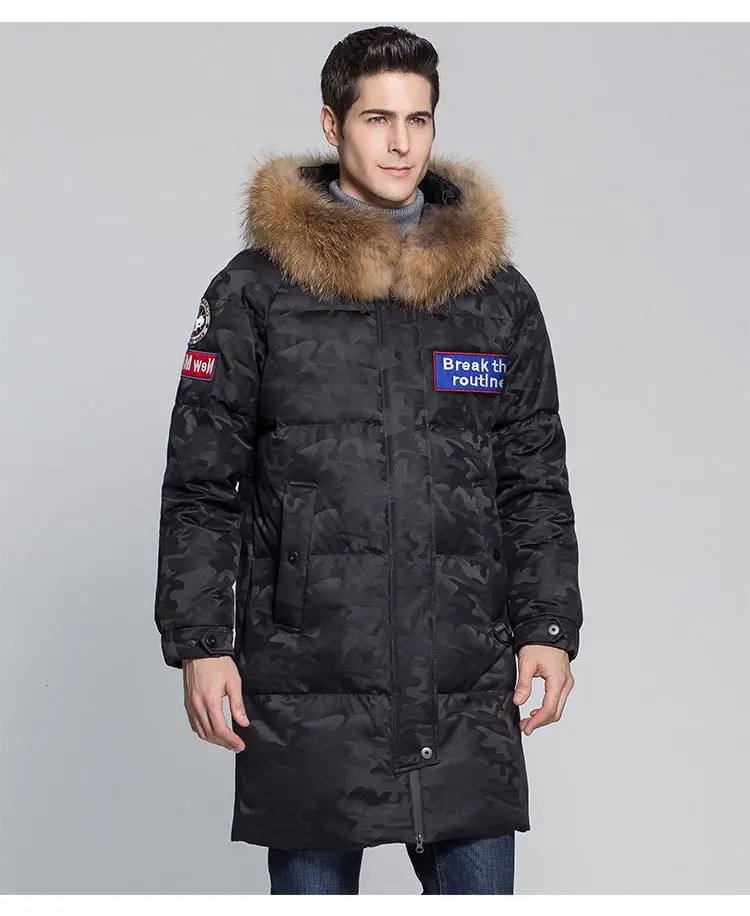 9 шт. Высококачественная Мужская канадская парная пуховая куртка Длинная зимняя