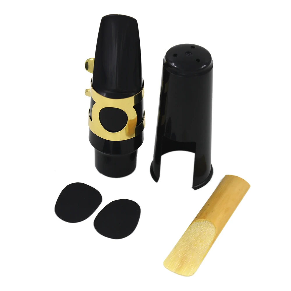 

Alto Sax Saxophone Mouthpiece Plastic with Metal Buckle Reed Mouthpiece Patches Pads Cushions