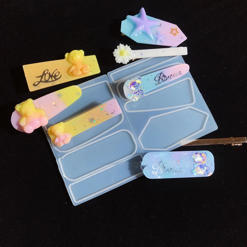 Форма для сережек шпильки волос формы УФ смолы искусственные силиконовая форма