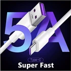 Кабель USB Type-C, 5 А, для Samsung, Xiaomi, Huawei P30, P40, P50, Mate 40, мобильный телефон, белый