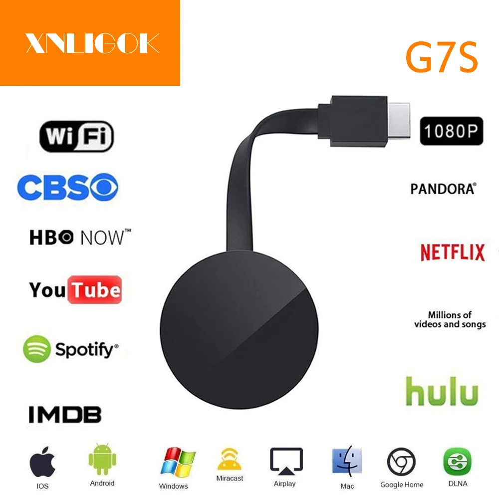 Mirascreen G7S Беспроводной Wi Fi тот же экран chromecast поддерживает google Netflix HDMI push TV