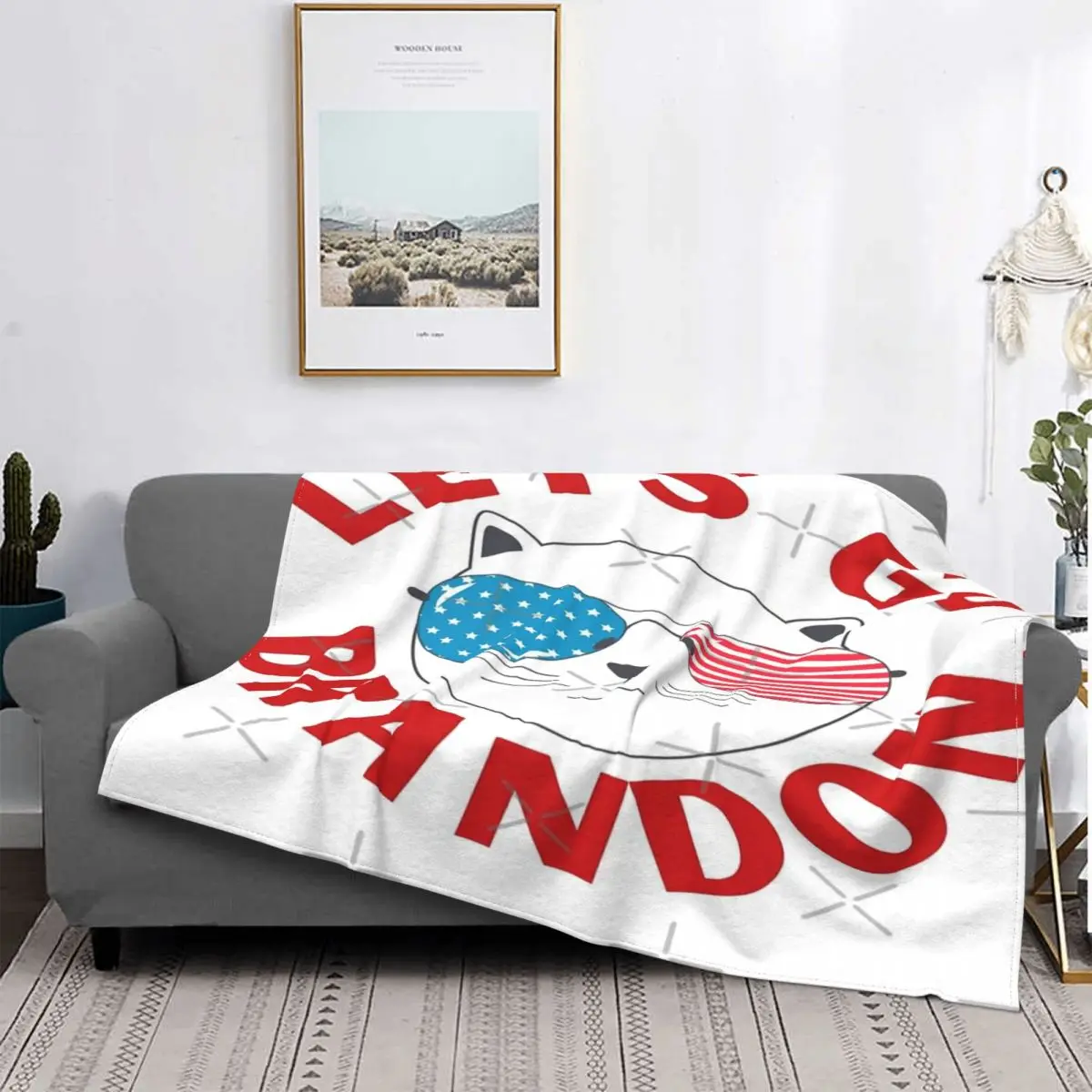 

Let's Go-Manta con capucha para cama, cobertor de tela escocesa, de estilo Anime, con diseño de Brandon Meme, 1 unidad