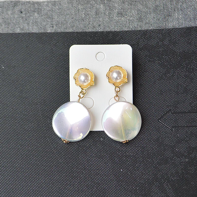 Корейские модные серьги в стиле ретро длинные блестящие висячие с бусинами виде