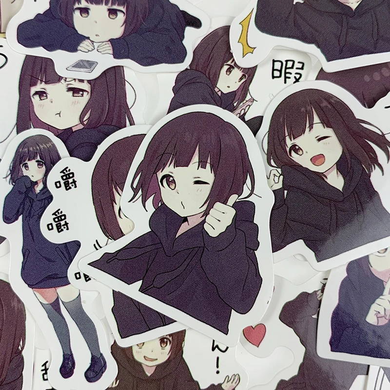 Забавные бумажные наклейки Menhera-chan для домашнего использования