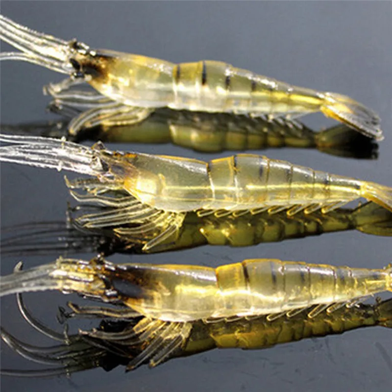 Приманка Мягкая креветка 10/20 шт. травяная экологически безопасная пластиковая