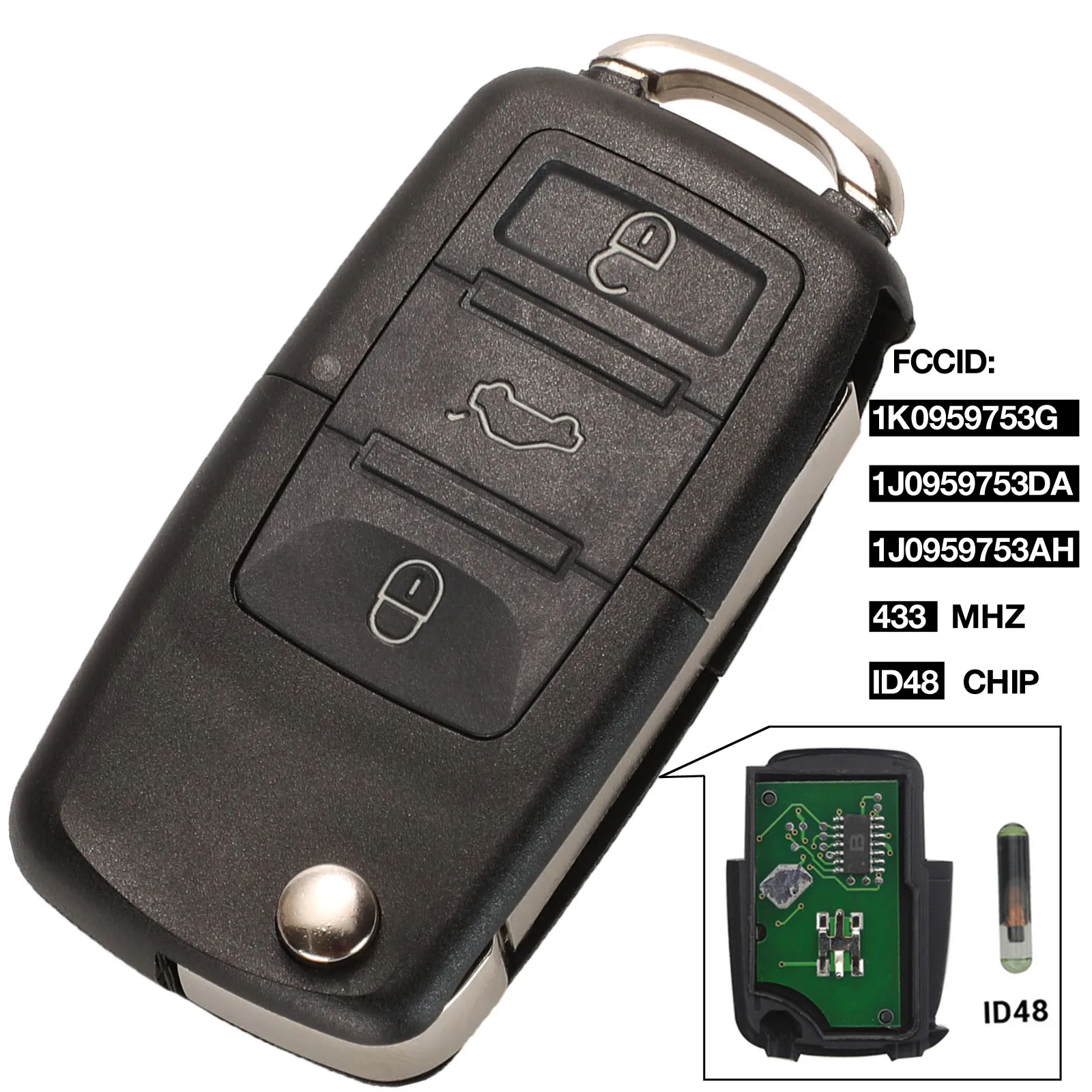 Kutery 3 кнопочный дистанционный ключ-брелок от машины для VW PASSAT Polo Skoda Seat Polo/Golf/Beetle