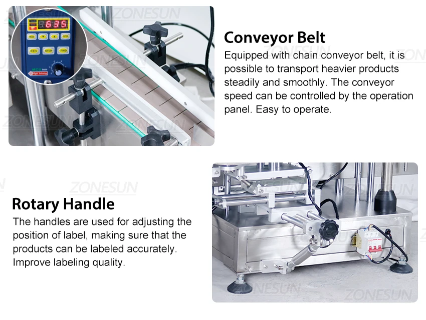 ZONESUN Small Automatic Pneumatic Filling Capping And Flat Labeling  Production Line