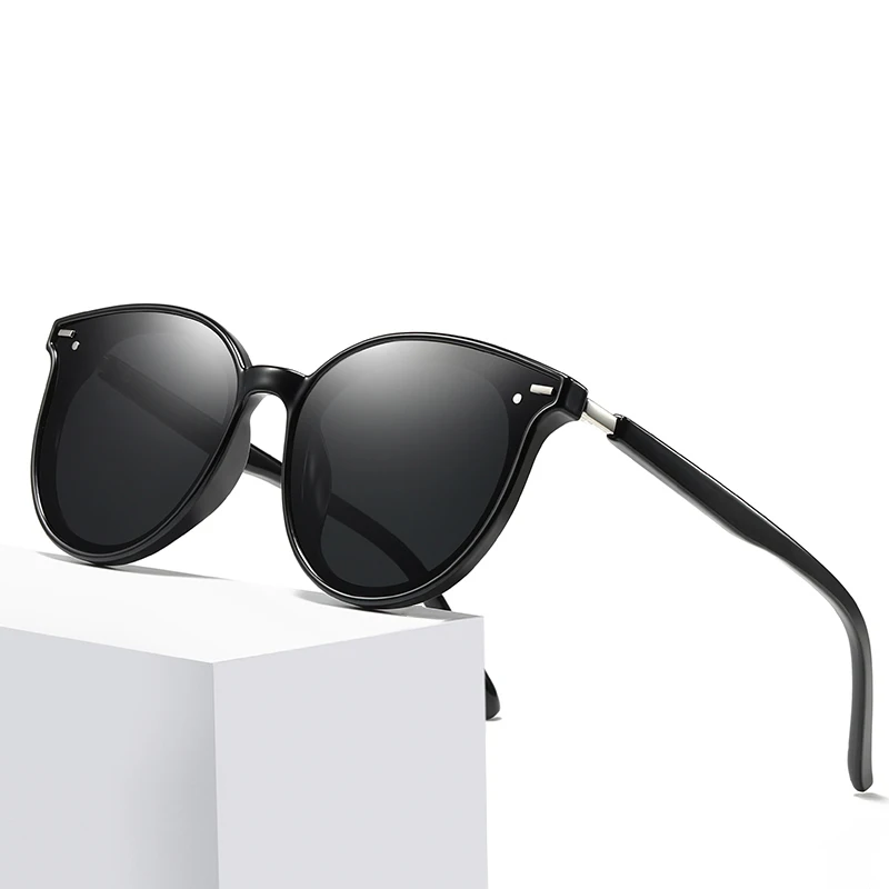 Новинка женские круглые поляризационные солнцезащитные очки модные корейские