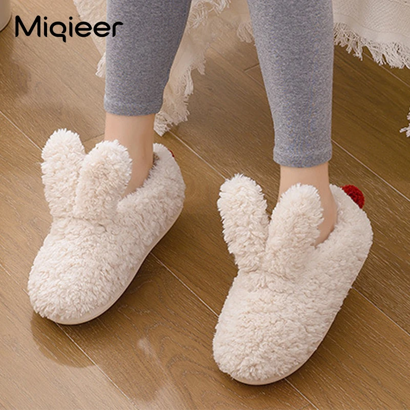 

Children Slippers Kids Furry Indoor Home Shoes Winter Girls Cute Rabbit Slippers Plush Warm Fur Slides Soft Non-slip Floor Shoes