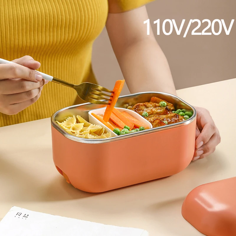 Fiambrera con calefacci&oacute;n el&eacute;ctrica de 110V/220V, contenedor calentador de almacenamiento de alimentos, vaporera port&aacute;til, Mini olla arrocera de grado alimenticio-2