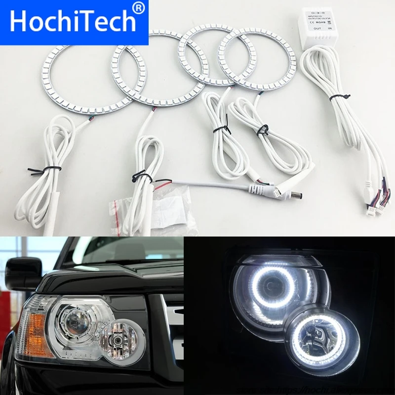 Для Land Rover Freelander 2 L359 2007 2008 09 10 2011 2012 RGB светодиодный фар колец halo ангел демон глаза с