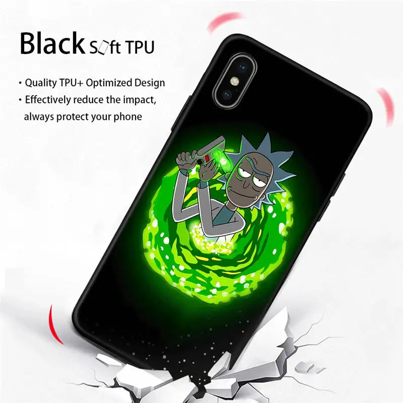 Аниме Рик и Морти мультфильм чехол для телефона аниме для iPhone 5S, SE 6 6s 7 8 plus Мягкий ТПУ силиконовый чехол для iPhone X XR XS MAX чехол