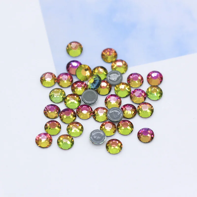 rainbow 144p 5A SS12-ss30 41-Цвета гладить на Стразы с прямой основой с украшением в виде кристаллов Стразы с плоской задней частью, горячая фиксация, супер яркие Стразы Стекло камень для одежды ремесло - Цвет: rainbow