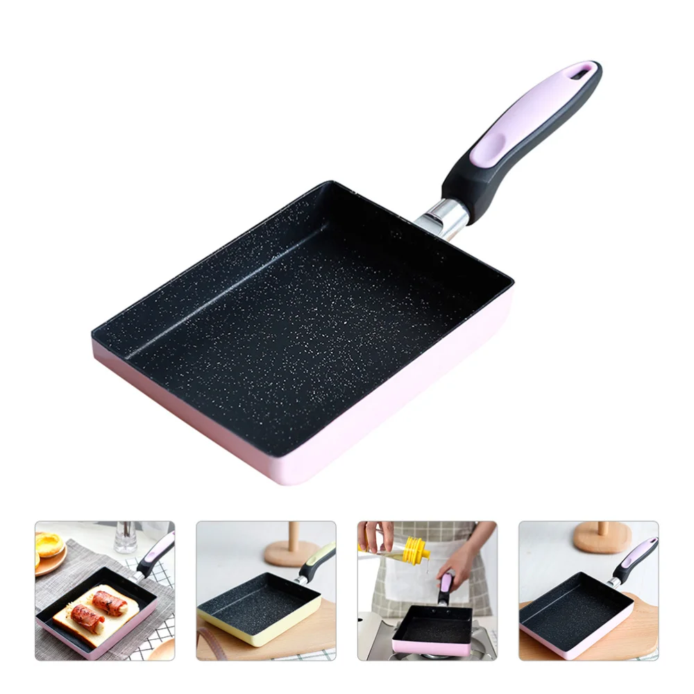 

1Pc Tamagoyaki Pan Frying Cooker Non-Stick Egg Pan Cookware (Random Color)