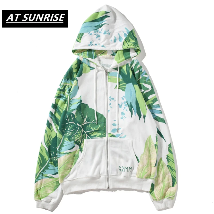 Мужская толстовка с принтом банановых листьев в стиле хип хоп Повседневный