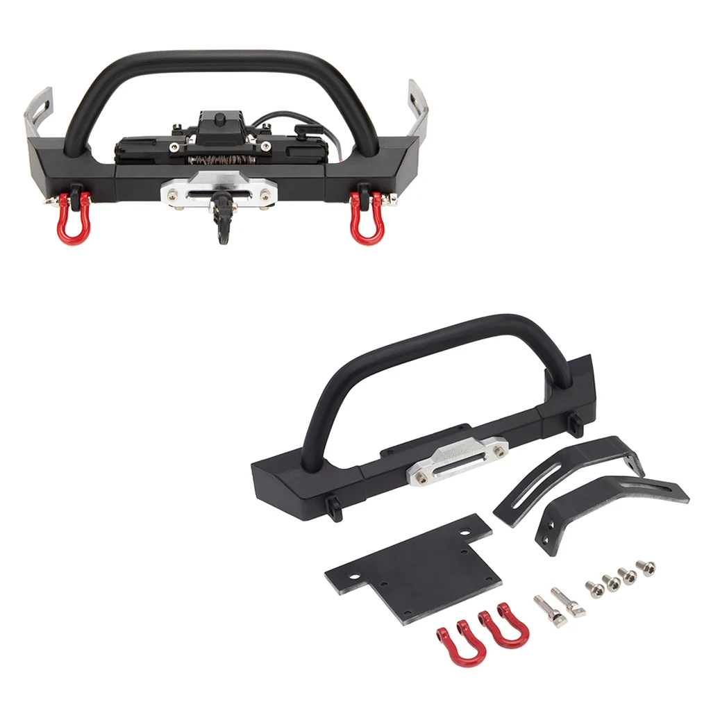 Cabrestante de parachoques delantero de Metal para coche teledirigido TRX4 SCX10 90046, 1:10, piezas de repuesto-4