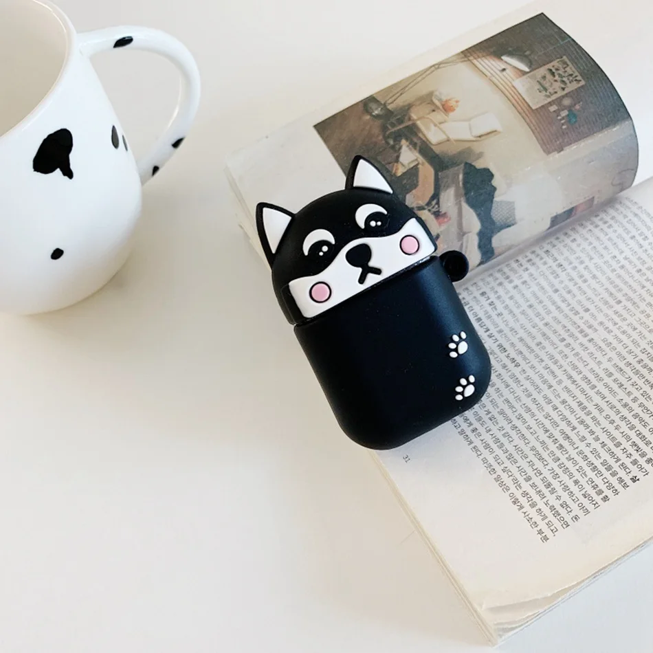 755-A 3D чехол для наушников s для AirPods, силиконовый чехол с милой собачкой из мультфильма, чехол для Apple Air pods 2, забавный чехол для наушников, кольцевой ремешок - Цвет: 755-A