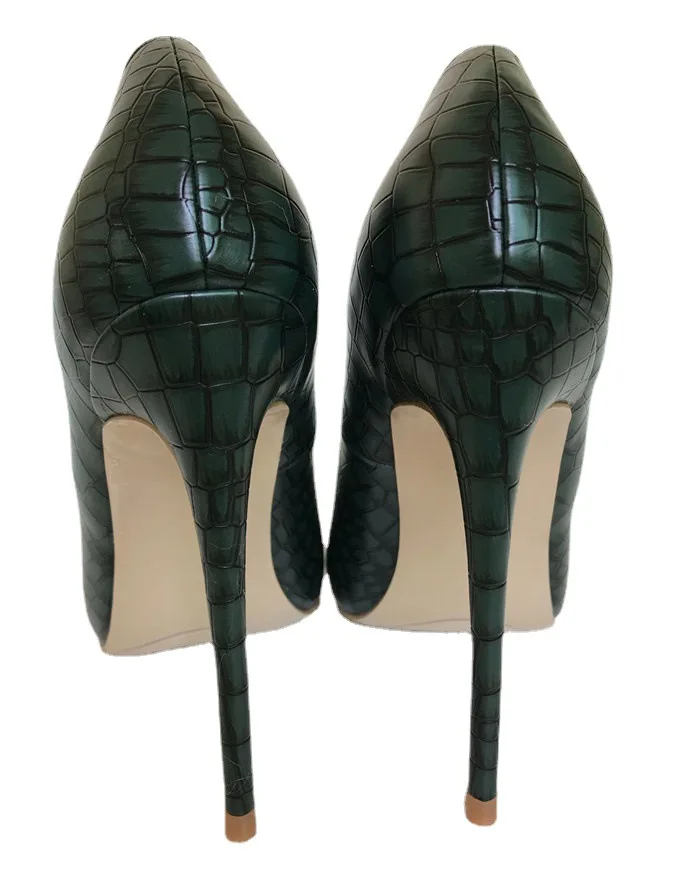 

Spring new 10cm blue snake high heeled shoes thin heel sexy pointed shallow mouth work single shoe fashion 43