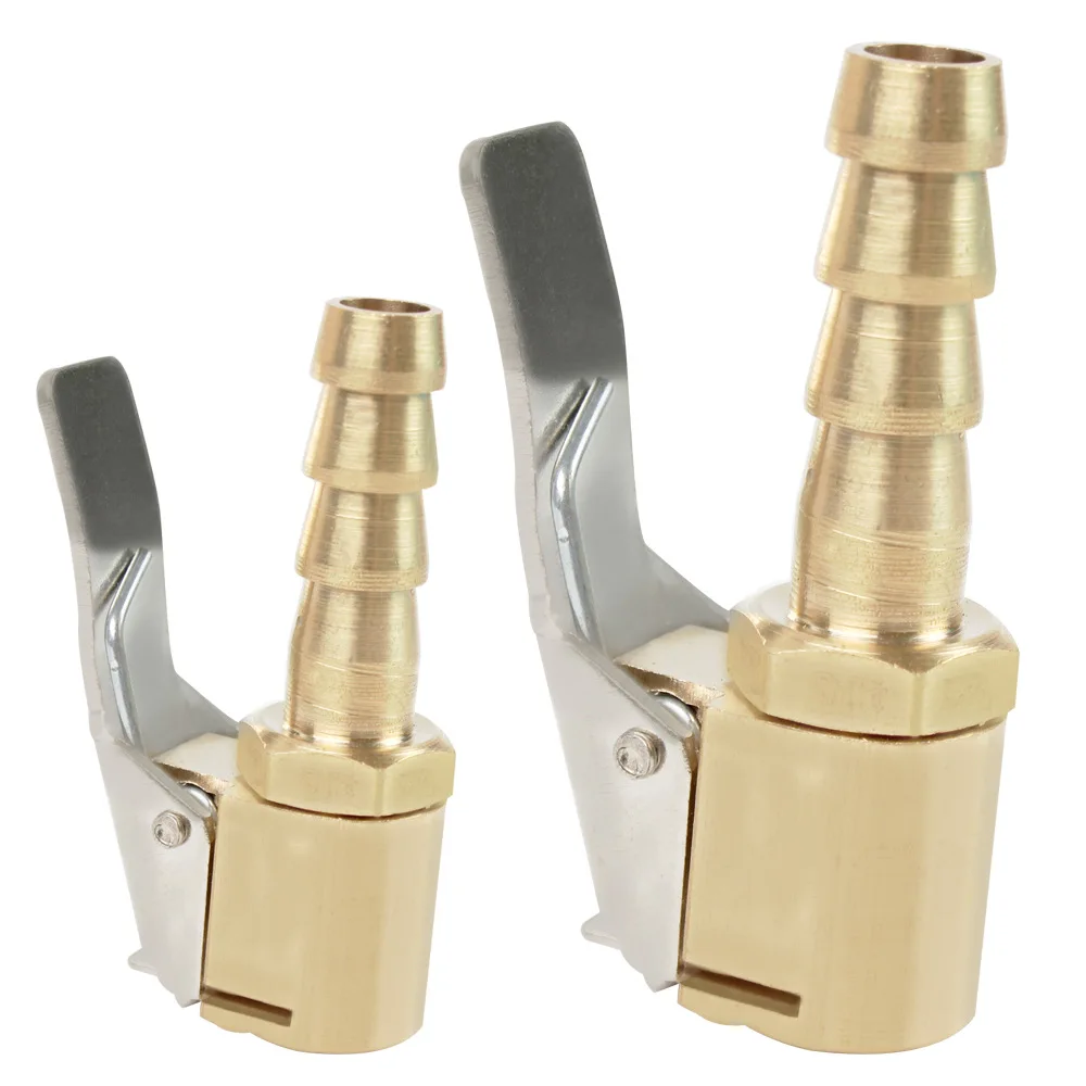 

Car Auto Brass 6 8mm Tyre Wheel Inflatable Pump Portable Connector Clip-on Adapter for Car Tire Air Chuck Tyre Wheel Valve