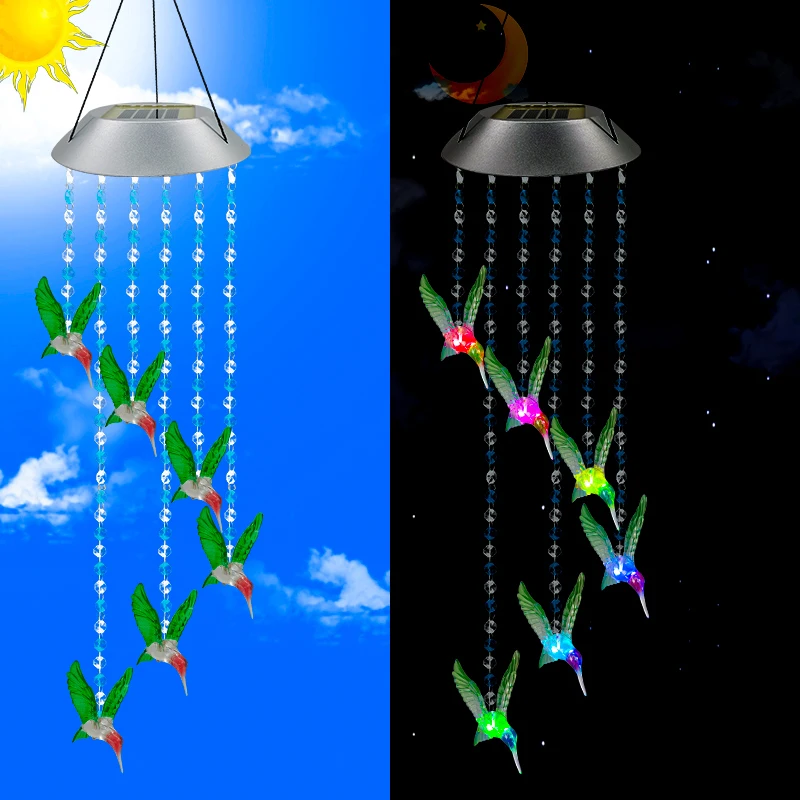

Bead - Hummingbird Solar Lamp Solar Wind Chime Lamp LED Color Changing Bead - Hummingbird Solar Lamp Wind Chime Lamp Garden Deco
