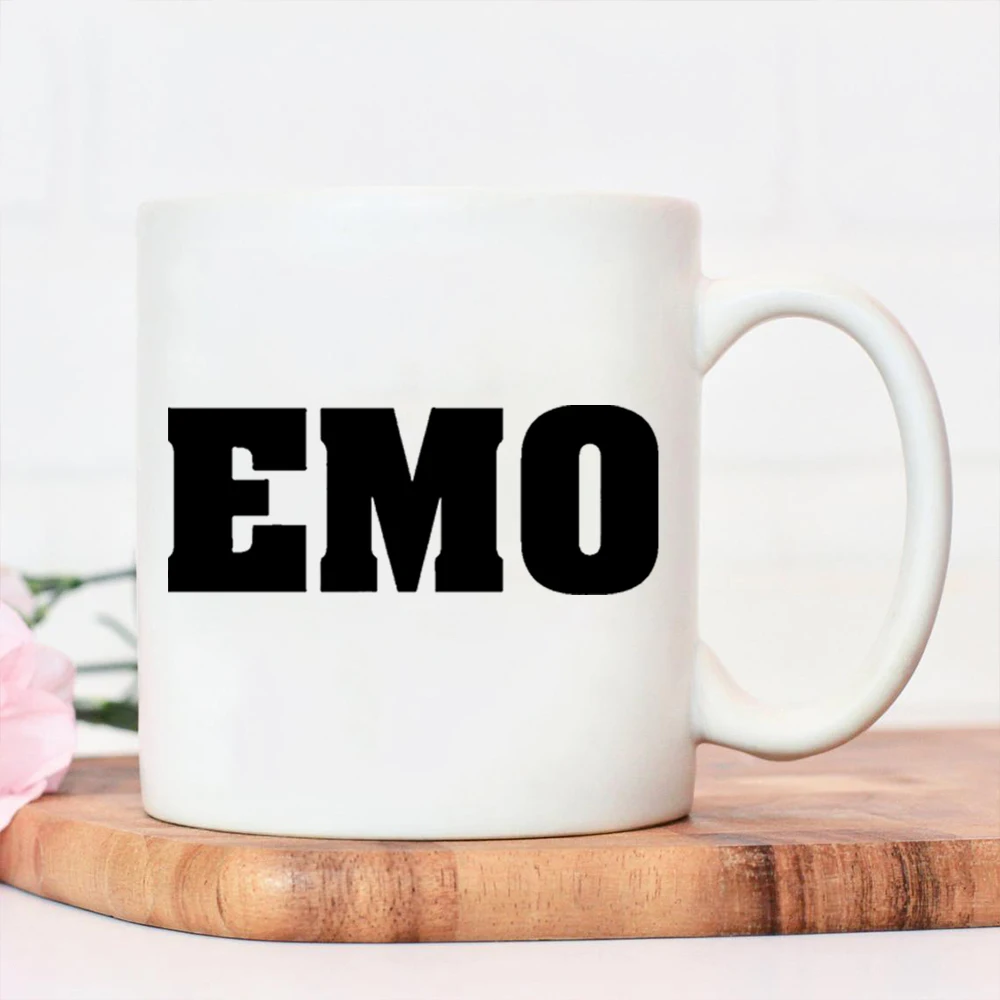 

Кофейная кружка Emo Network с поддержкой языка, керамическая кружка, чашка для воды с грустными словами, модные женские Кружки для сока