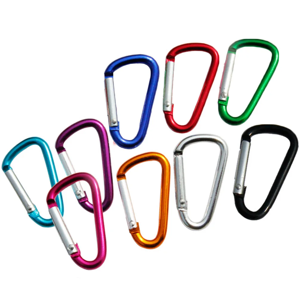 

38*19mm Alloy Carabiner Outdoor Camping Hiking D Shape Mountaineering Buckle Flat Hanging Buckle Hook Backpack Buckle Keychain