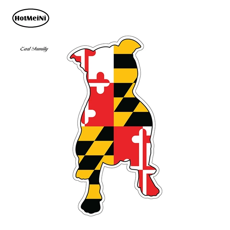 

HotMeiNi 13cm x 6.3cm B4B MD Pittie Maryland Flag in Pit Bull Vinyl Car Stickers Car Styling Waterproof Decal Motor Car Decor