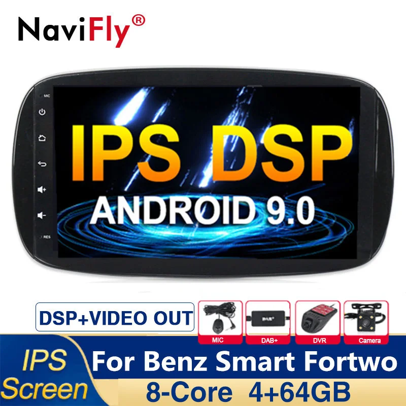 8 ядро ips DSP Android 9 0 автомобильный мультимедийный плеер gps навигации для Mercedes Benz Smart