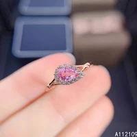 fine jewelry 925 sterling silver inset with natural gem womens luxury classic water drop pink sapphire adjustable ring support