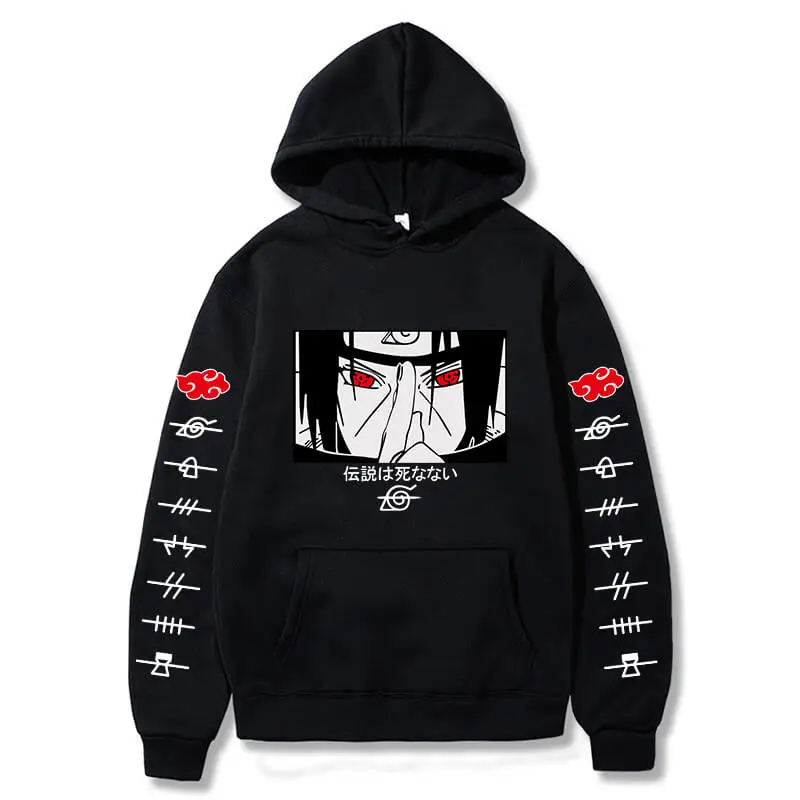 

Hoodie anime Men Sweatshirts Pullover Harajuku Hip Hop Hooded Streetwear Tops Loose Long Sleeves Hoody Unisex COTTON